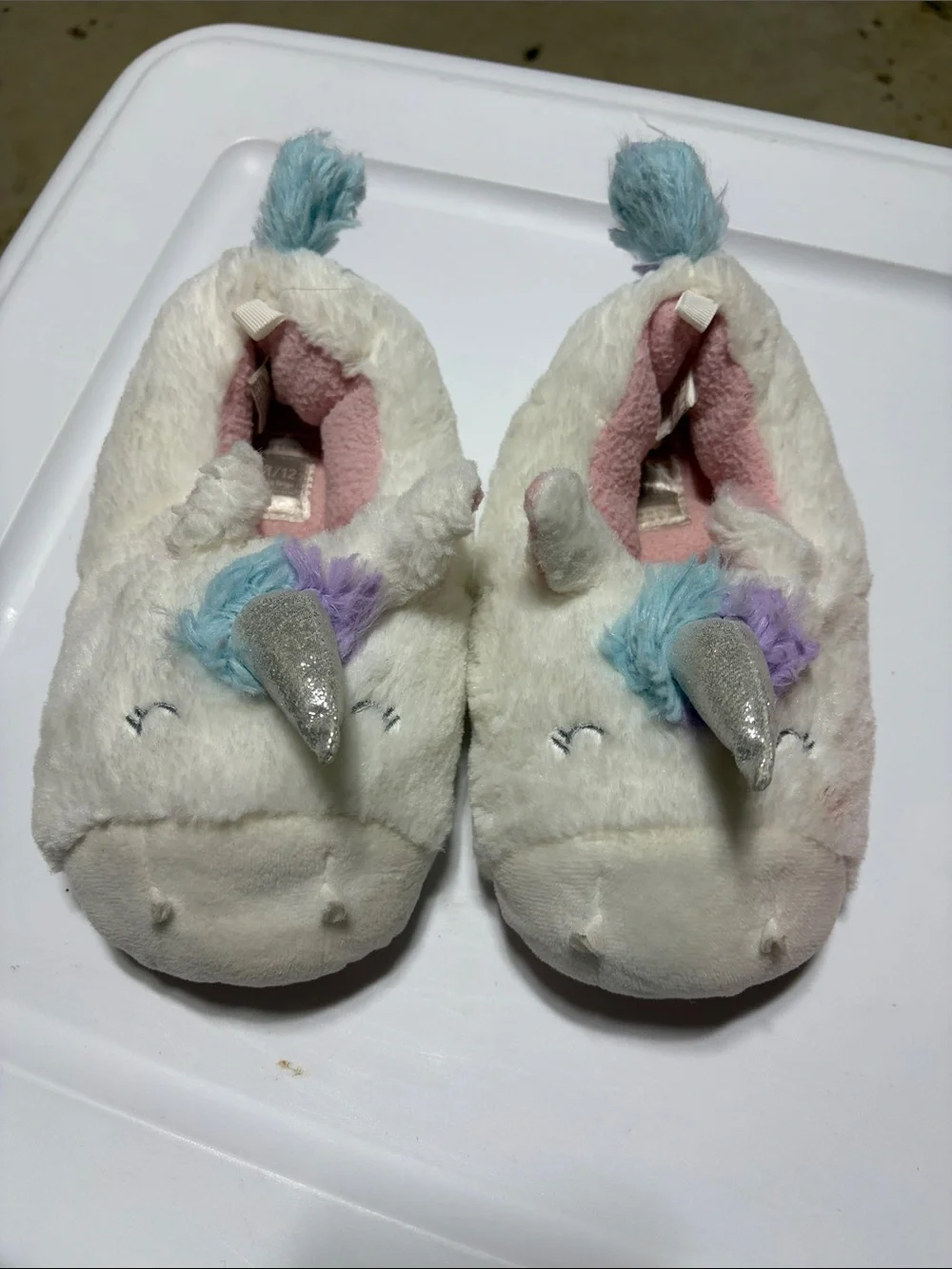 Carters Unicorn Girls Slippers - Size 11/12